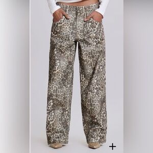 Jaded London Leopard Fade Colossus Jeans Wide-Leg Pants